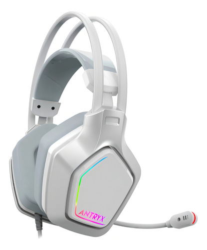 Audifono Gamer Antryx Enigma Se White 7.1 Virtual Vibrad Usb