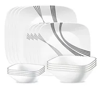 Comprar Set De Vajilla 16 Piezas Corelle Diseño Rayas Negras