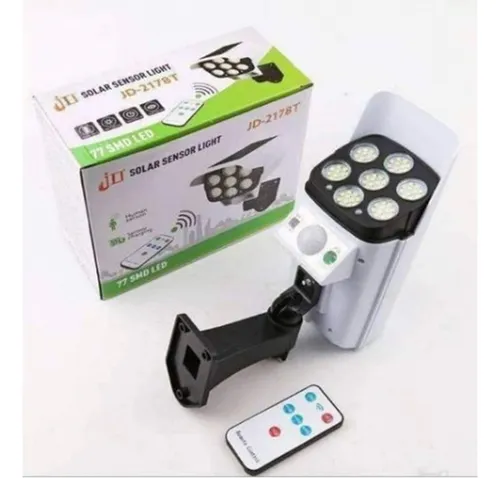 Lámpara Led Panel Solar Y Sensor De Movimiento Tipo Cámara