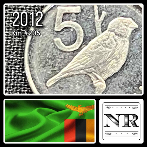 Zambia - 5 Ngwee - Año 2012 - Km #205 - Pájaro
