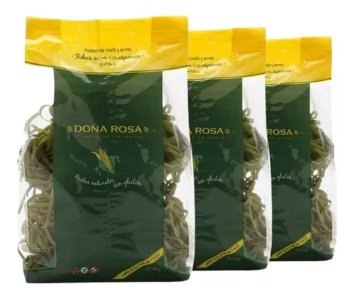 Fideos Secos Sin Tacc Caseritos Espinaca Doña Rosa 400g X3