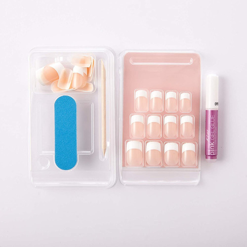 Kiss Everlasting Ef07 - Kit De Uñas Francesas Medianas, 28 U