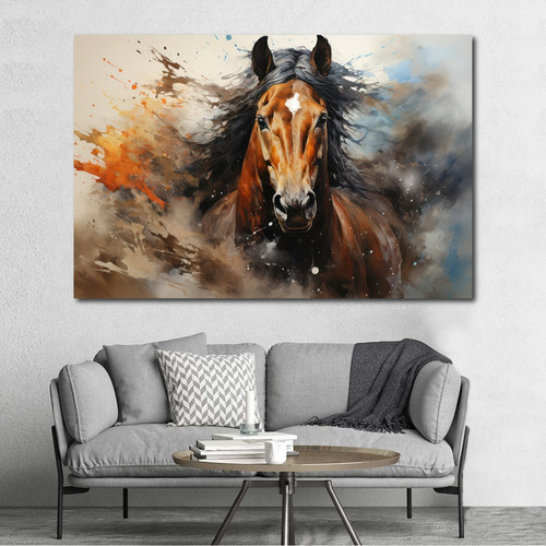 Cuadro Caballos Artistico Canvas Colores Elegante 130x90 C37