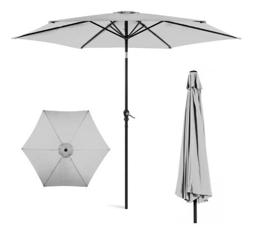 Sombrilla De Jardin Avelino Con Manivela 2.70 Metros Blanco
