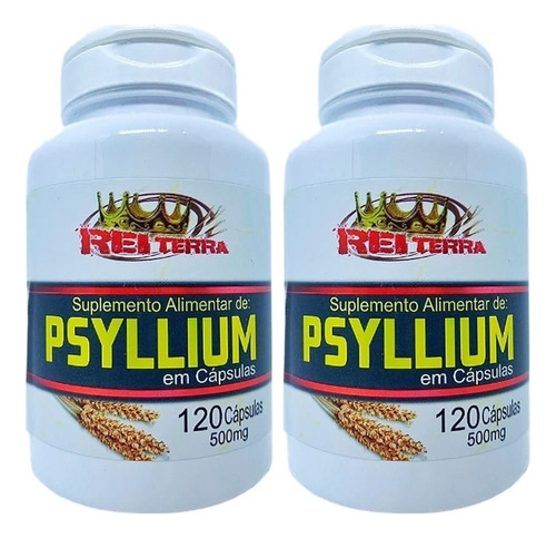 Kit 2 Psyllium Rei Terra- 120 Cápsulas/ 500 Mg