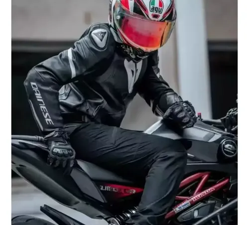 Jaqueta Para Motocicleta Cinza Couro Dainese Avro 4 An