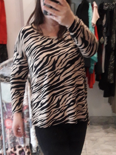 Remera Cebra Más Larga Atrás Xl