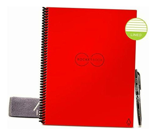 Rocketbook Cuaderno Reutilizable Con Forro Ecológico Y 1 Color Rojo atómico