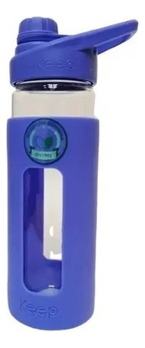 Botella Keep 470ml Vidrio Protector Silicona Ejercicio Gym Color Menta