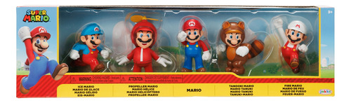 Pack De 5 Figuras Mario Con Traje Nintendo