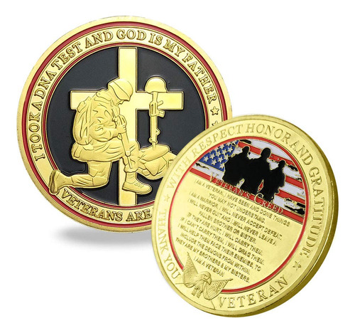 Moneda De Desafio Del Credo De Veteranos Militares