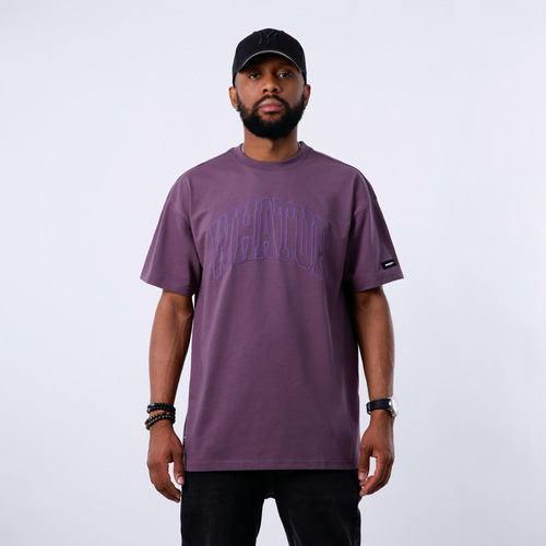 Polera Oversize Logo Embossed Purple 