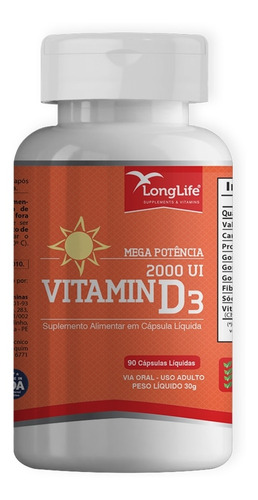 Vitamina D3 2000ui 90 Capsulas