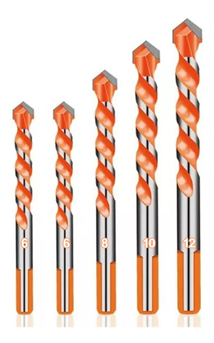 Fura Tudo Jogo 5 Brocas Diamantadas Drill 6mm 8mm 10mm 12mm