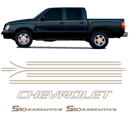 Imagem 1 de 7 de Faixas S10 Executive 2003/2006 Emblemas Adesivo Chevrolet