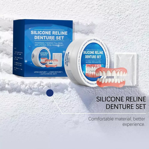 Conjunto De Dentaduras Unissex De Silicone Macio, Confortáve