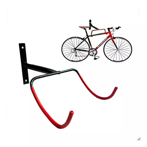 Soporte de pared para bicicletas - Madera y aluminio - Negro