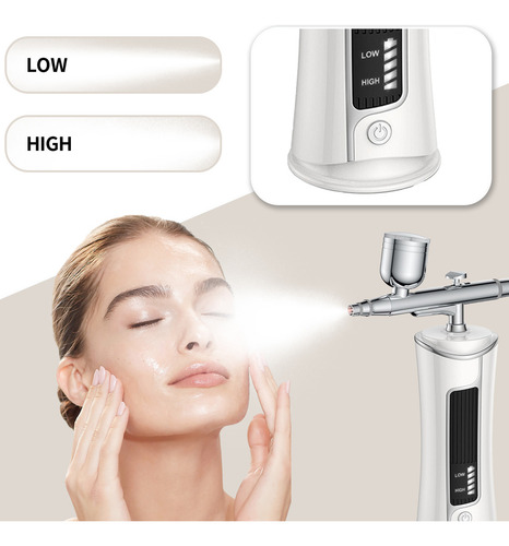 Mini Aerógrafo Recarregável Kit Portátil 1200mah Para Cuidados Faciais E Multiuso Sérum Facial Atomização Blanco