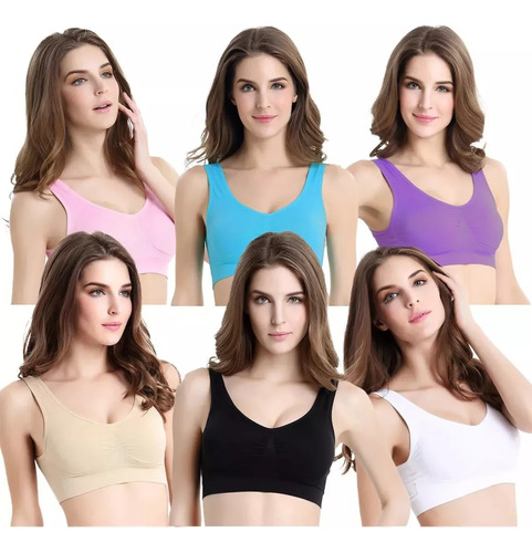 6 Paquete De Brasier Push Up Color Sujetador Sin Varillas