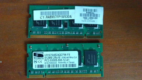 Memoria 512mb 2rx16 Ddr2 667mhz Cl5 Para Notebook