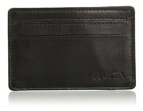 Cartera De Tarjeta Limpia Para Hombres Rvca, Negro, J2z2a