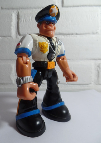 Antigo Boneco Fisher Price Rescue Heroes Policial Mattel2000 (Usado)