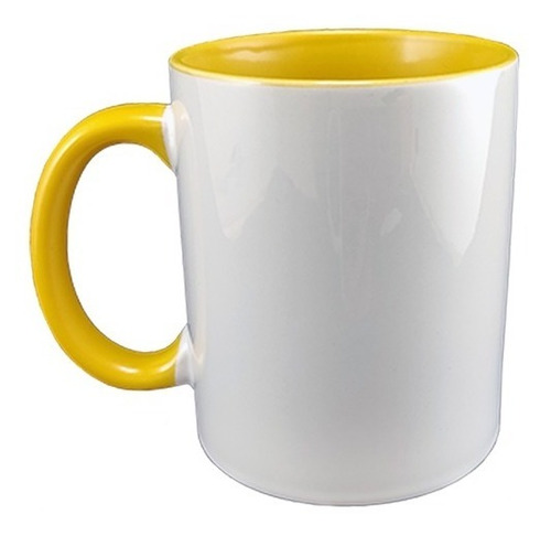 Imagen 6 de 6 de Jarros Tazas Bicolor Asa Y Fondo De Color Para Sublimar 11oz