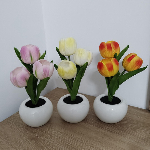 . Lámpara De Flores De Flores Tulipanes Amarillos