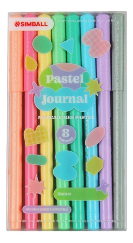 Marcadores Pastel Journal X 8 Colores Punta Cónica Simball