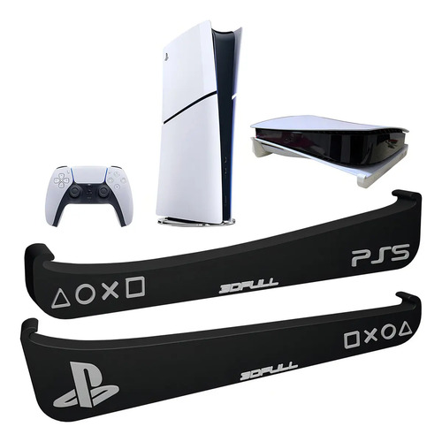 Suporte Horizontal Compatível C/ Ps5 Slim Digital Play5 Cor Preto STELL3D