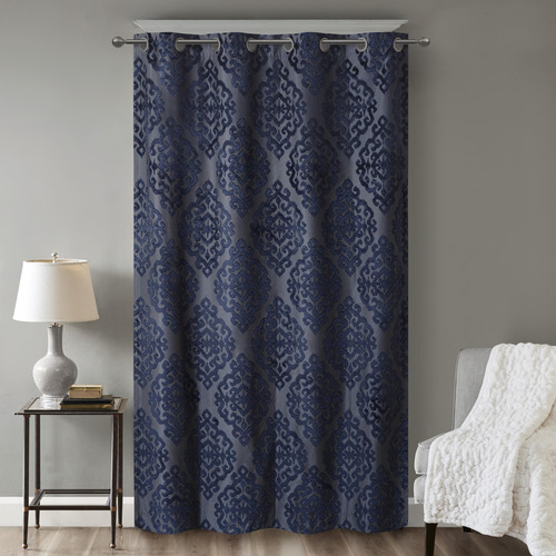 Cortina Opaca 100% Total Para Ventana 127 X 241 Cm Azul Mari
