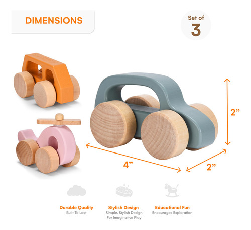 Coche De Madera Para Niños Pequeños Vehículo De Empuje De Ma
