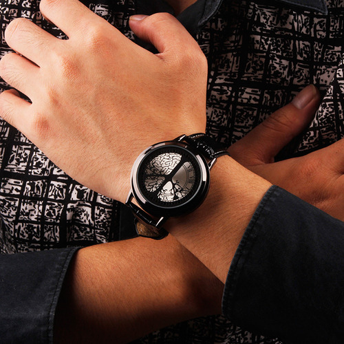Black Shell Life Tree - Led Touchscreen Digital Watch Unisex