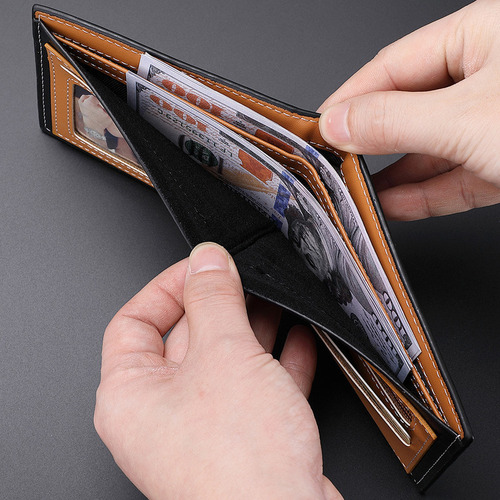 Carteira Masculina Com Zíper Em Fibra De Carbono