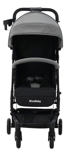 Carriola Compacta De Aluminio Para Bebe Con Plegado Fácil Negro Gris