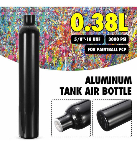 Imagen 1 de 8 de Tanque De Paintball 0,38l 5/8 -18unf 3000 Psi