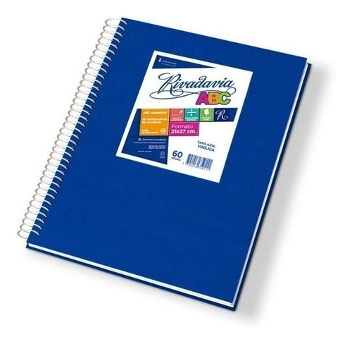 Cuaderno Abc Espiralado 21x27  60h Cuadriculado Rivadavia 