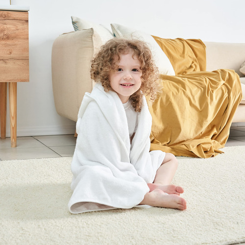 Toalla De Baño Con Capucha Para Bebé Y Niño 35x35 Blanco Nombre Del Diseño