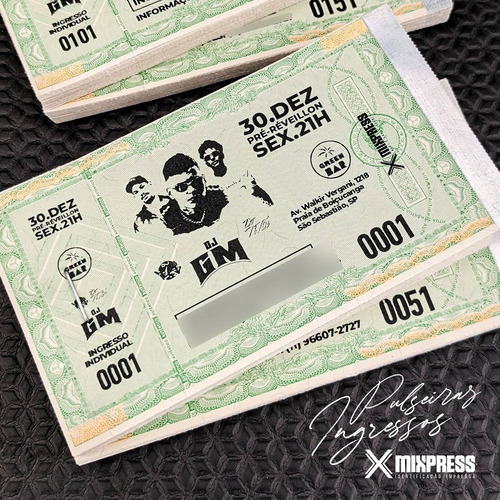 Imagem 5 de 6 de Ingresso Convite Personalizado P&b Festa Evento. 350 Unids