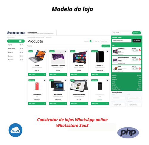 Construtor Lojas Online Zapp Wazapr.saas 2024 Script Php