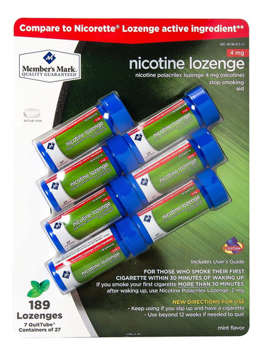 Member's Mark Nicotina Lozenge 4 Mg 189 Ct Mint / Anteriorme