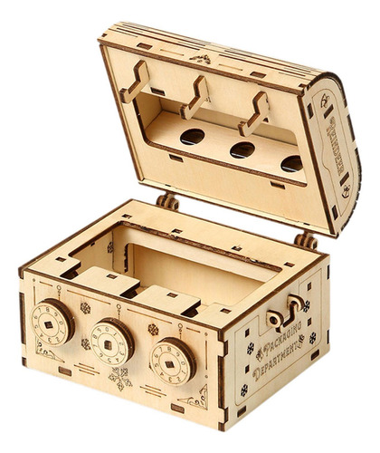 Caja De Madera Con Forma De Rompecabezas 3d, Modelo De Caja