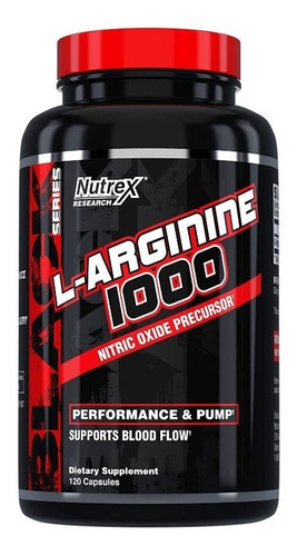 Arginina Nutrex L Arginine 1000 Mg  120 Caps Oxido Nitrico O Sabor Neutro