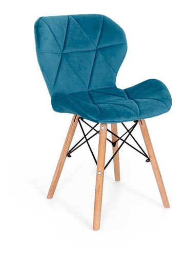 Cadeira Charles Eames Eiffel Slim Veludo Estofada