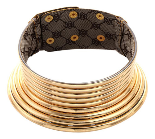 Collar Tipo Gargantilla De Metal Para Niñas Estampado En Oro