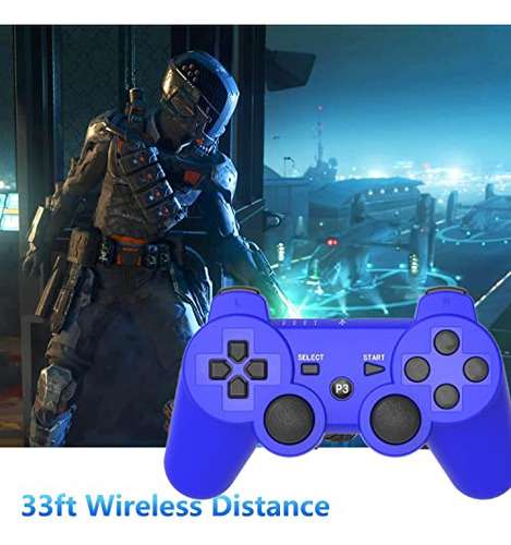 Controladores Inalmbricos Ps3 - 2 Pack Bluetooth Con Cargado