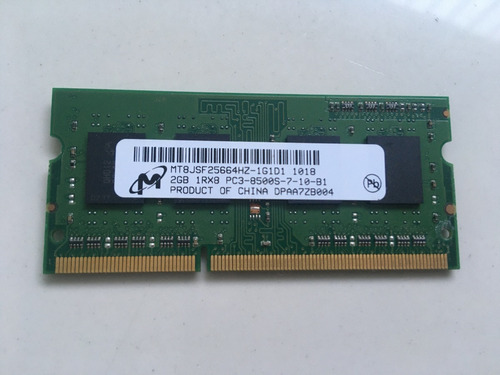 Memoria Notebook 2gb 1066mhz Ddr3 Micron Mt8jsf25664hz-1g1d1