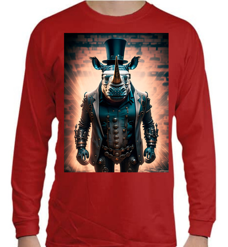 Playera Rinoceronte - Robot - Animales - Manga Larga - 02