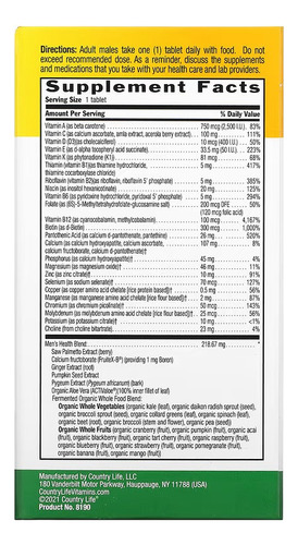 Country Life Core Daily 1 Multivitaminco Hombres 60 Tabs Sabor Sin Sabor