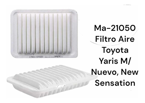 Filtro Aire Tipo Panel Toyota Yaris M/nuevo , New Sensation